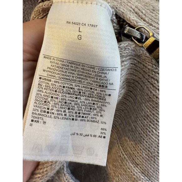 Banana Republic Men's Full Zip Tan Sweater Size L - Picture 11 of 11